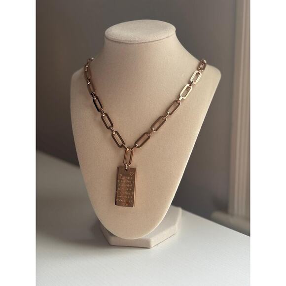 unbrand Jewelry - Gold Chain Necklace Statement Pendant Soulmate Destiny Charm Chunky Link